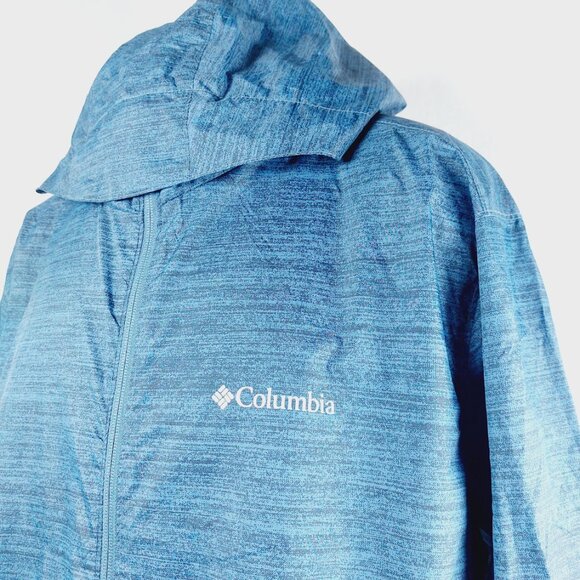 Columbia Men's Red Blue Heather Roan Mountain Trail Rain Jacket Size L - Picture 8 of 13